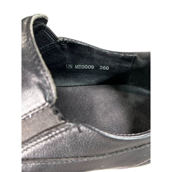 Mishall By Tandy Mens Black Slip-On Loafers Leather Upper & Rubber Sole - Picture 5 of 11